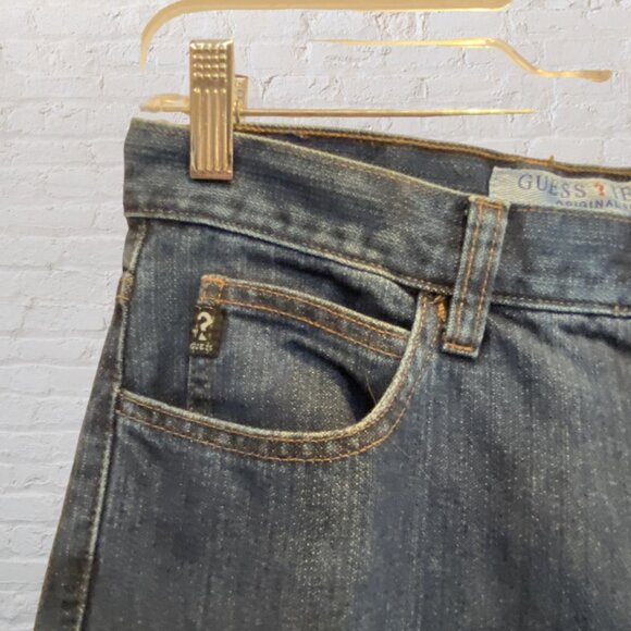 RARE VINTAGE 90'S GUESS JEAN -- Classic Fit, Narrow Leg, Am Trad, Dk Blue, #1050 - Picture 4 of 11